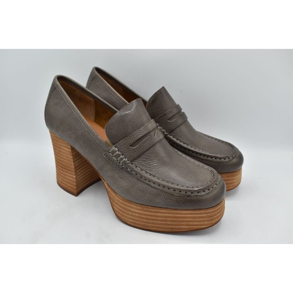 KorkEase Womens Size 10 Barbara Platform Grey Penny Loafer Pump Shoes - Picture 3 of 13
